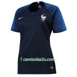 Camisolas de Futebol França Mulher Equipamento Principal Copa do Mundo 2018 Manga Curta